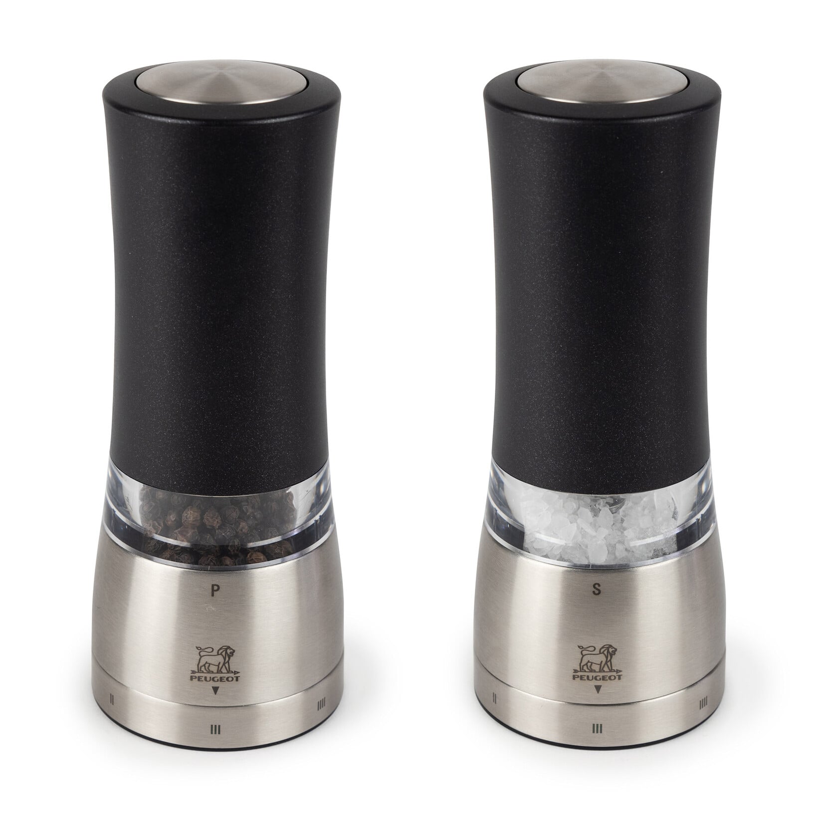 Peugeot 16 cm Peugeot Daman Acryl & Inox U-Select set elektrisch peper en zoutmolen 16 cm  Peugeot 2-43179