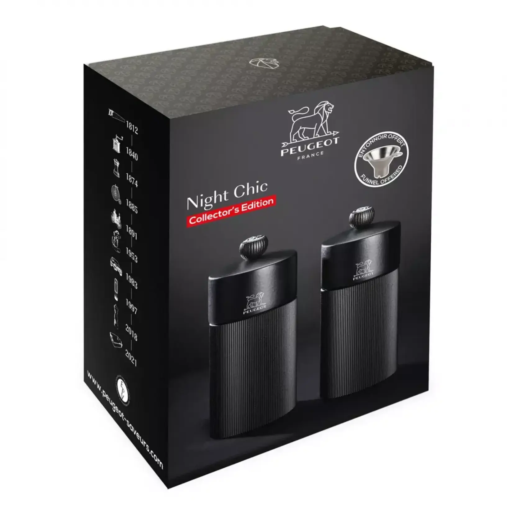 Peugeot 12 cm Peugeot Line Duo Line Night Chic set peper en  zoutmolen 12 cm  Peugeot 43285