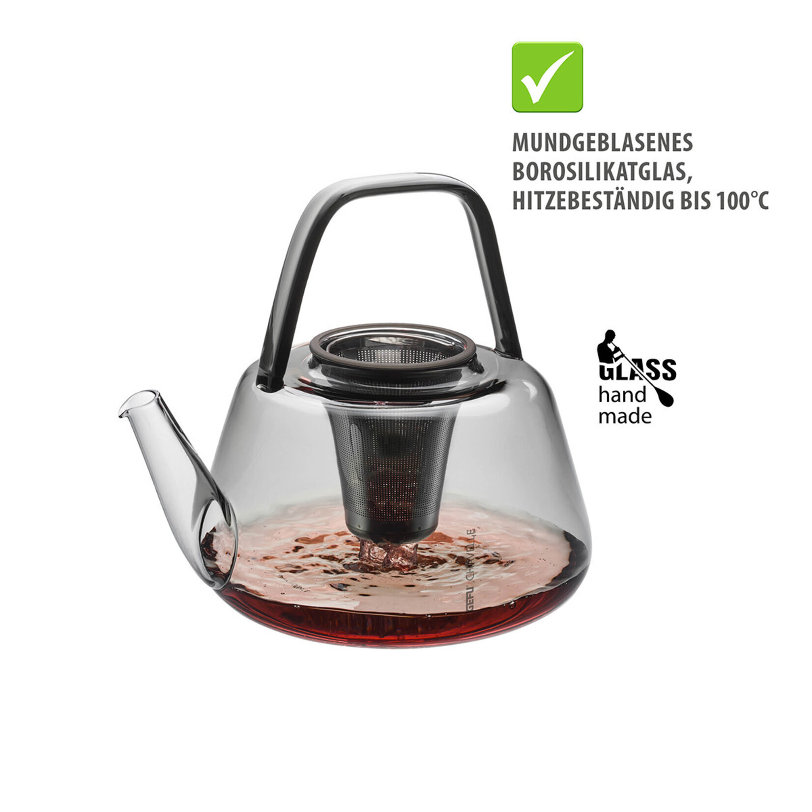 Gefu 1200 ml rookglas theepot met theefilter Gefu Chavelle theepot Gefu 12906