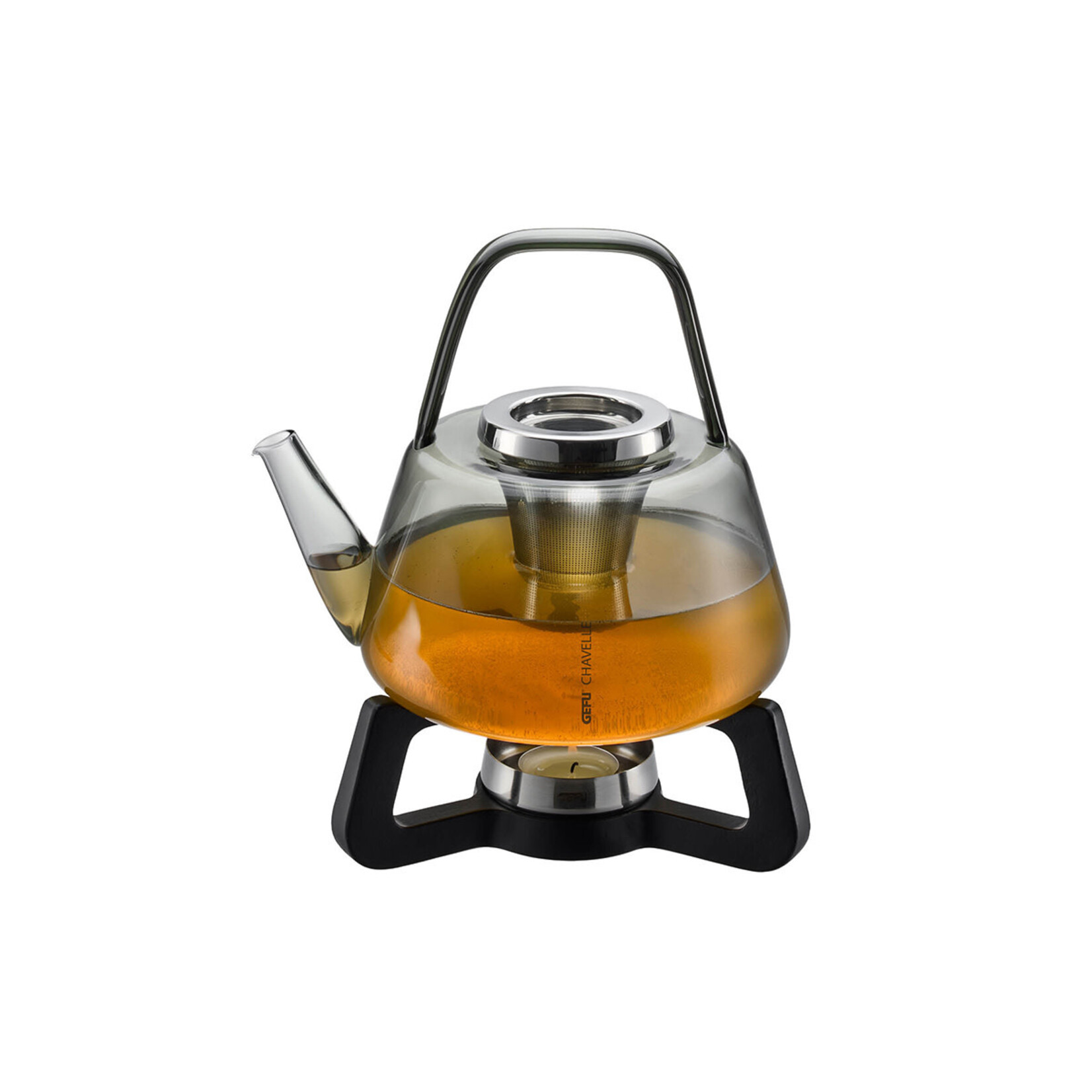 Gefu 1200 ml rookglas theepot met theefilter en rechaud Gefu Chavelle theepot set Gefu 12907