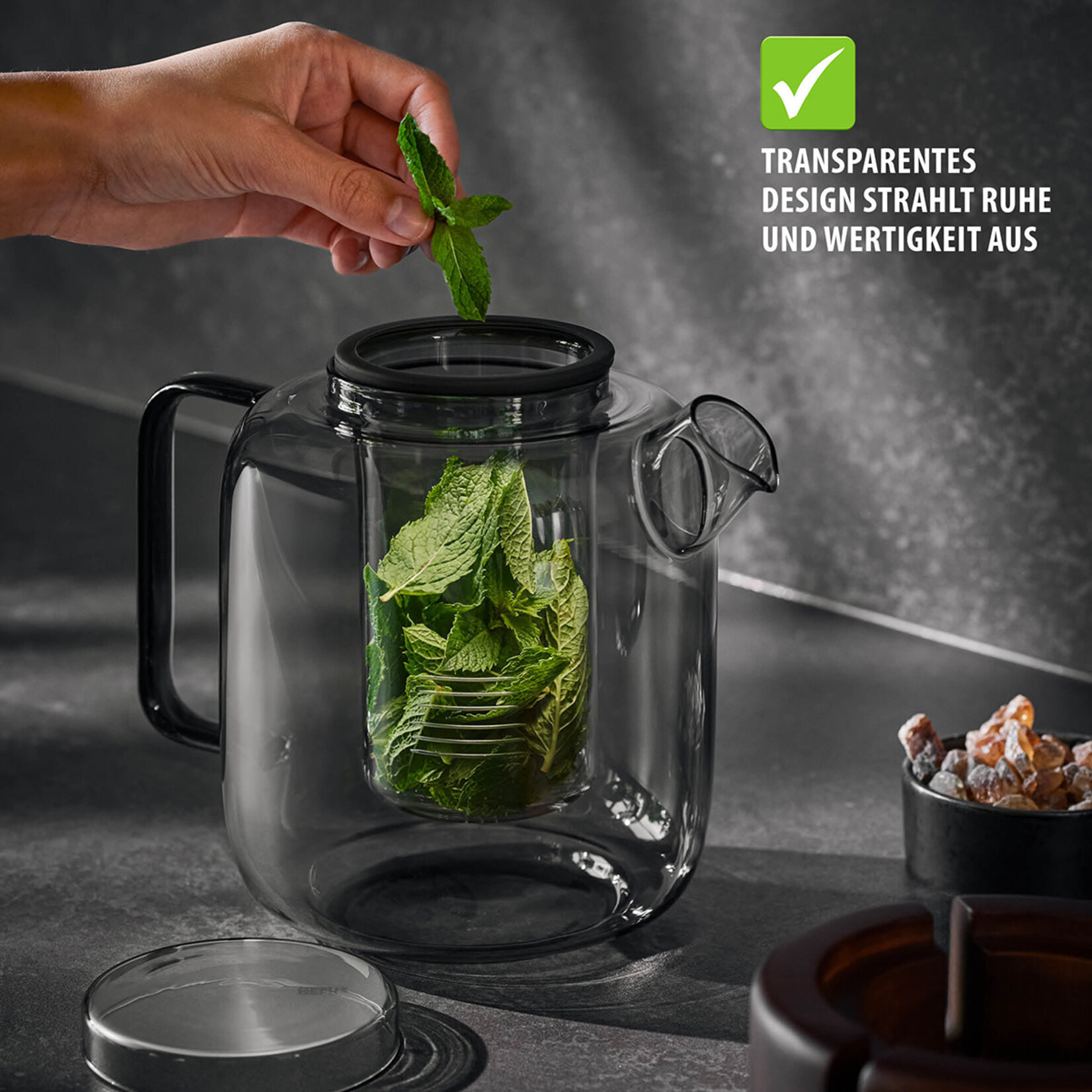 Gefu 1500 ml rookglas theepot met theefilter Gefu Trevio theepot Gefu 12908