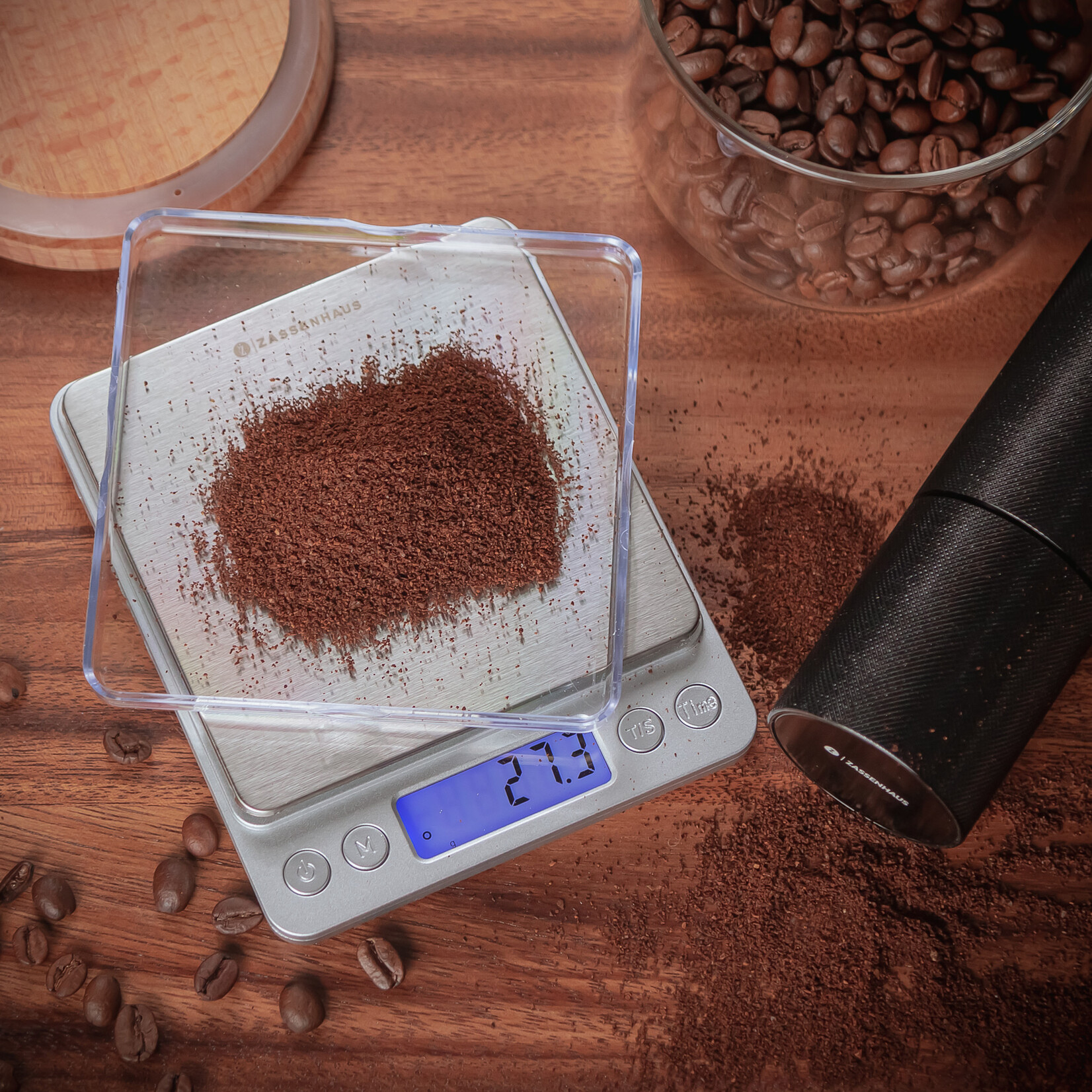 Zassenhaus 1/10 gram nauwkeurig digitale barista weegschaal op AAA batterijen Zassenhaus 073447
