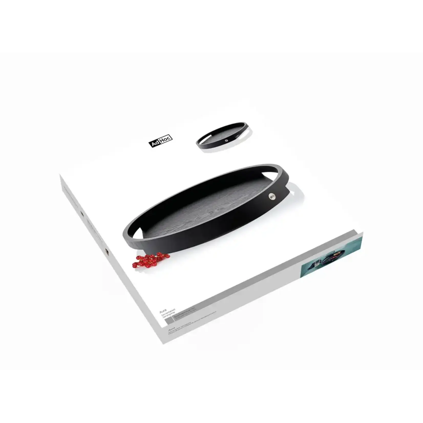 AdHoc AdHoc Aura large 40 cm dienblad zwart essenhout serveerblad Ad Hoc st64