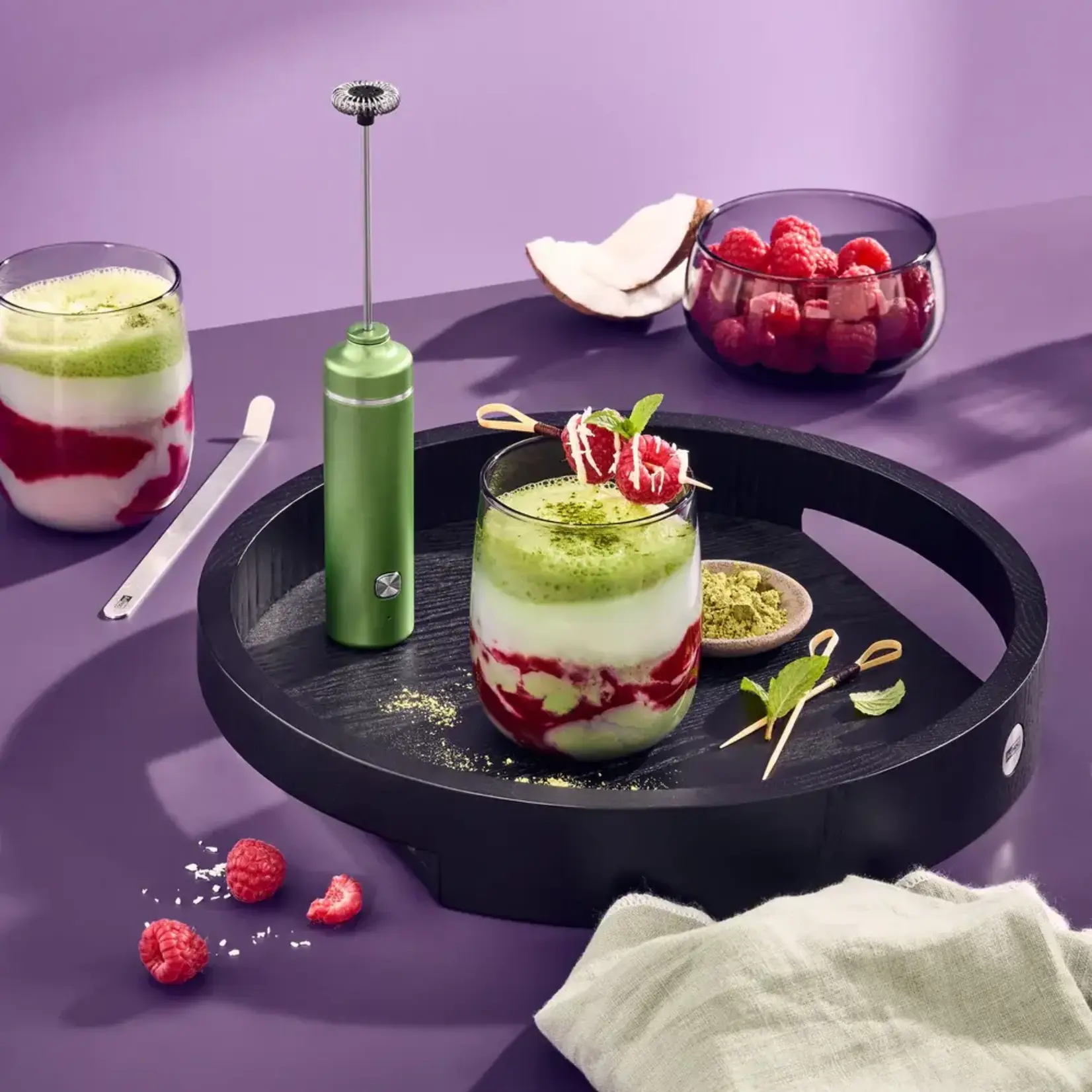 AdHoc Design AdHoc Connaisseurs set voor matcha-liefhebbers Opschuimer, glas en matcha lepel Ad Hoc MS35