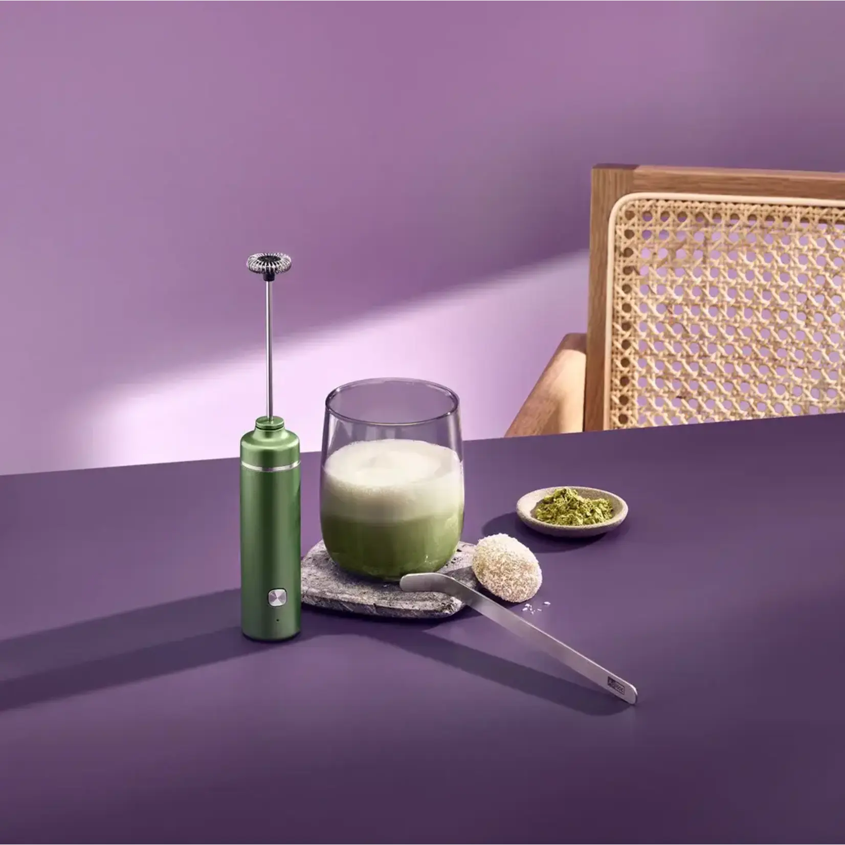 AdHoc Design AdHoc Connaisseurs set voor matcha-liefhebbers Opschuimer, glas en matcha lepel Ad Hoc MS35