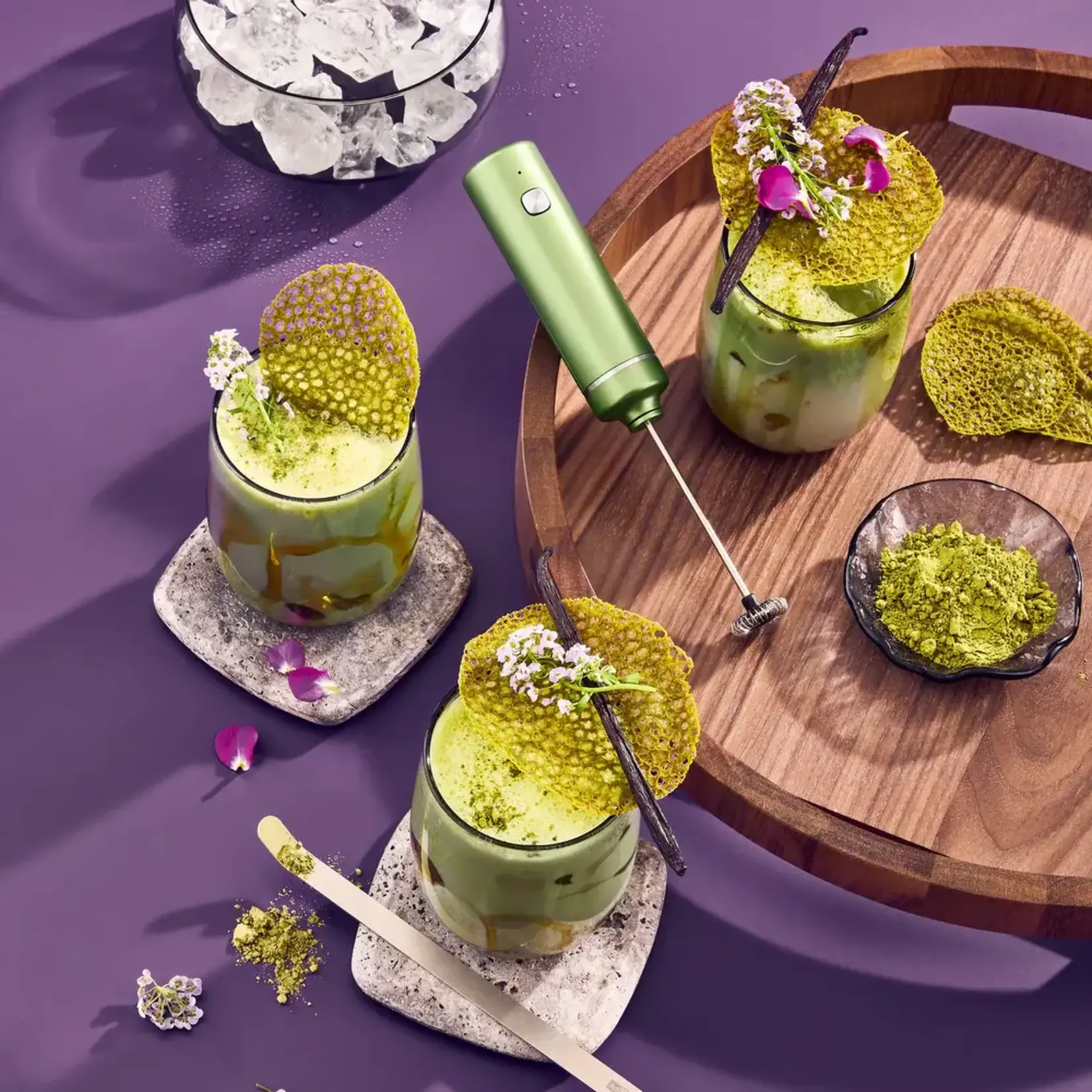 AdHoc Design AdHoc Connaisseurs set voor matcha-liefhebbers Opschuimer, glas en matcha lepel Ad Hoc MS35