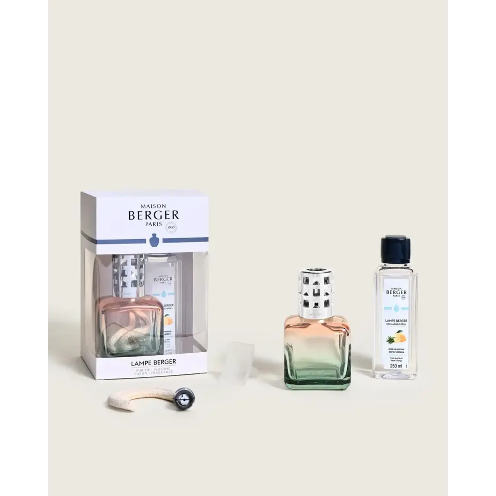 Maison Berger Paris 1898 Lampe Berger Lampe Berger Giftset Glaçon Pêche/Verte Lampe perzik - groen Maison Berger 4897