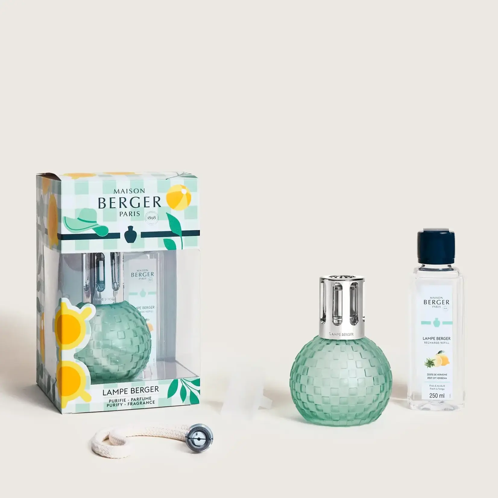 Maison Berger Paris 1898 Maison Berger Lampe Giftset brander met lont Disco Menthe grivree mat groen Maison Berger 4900