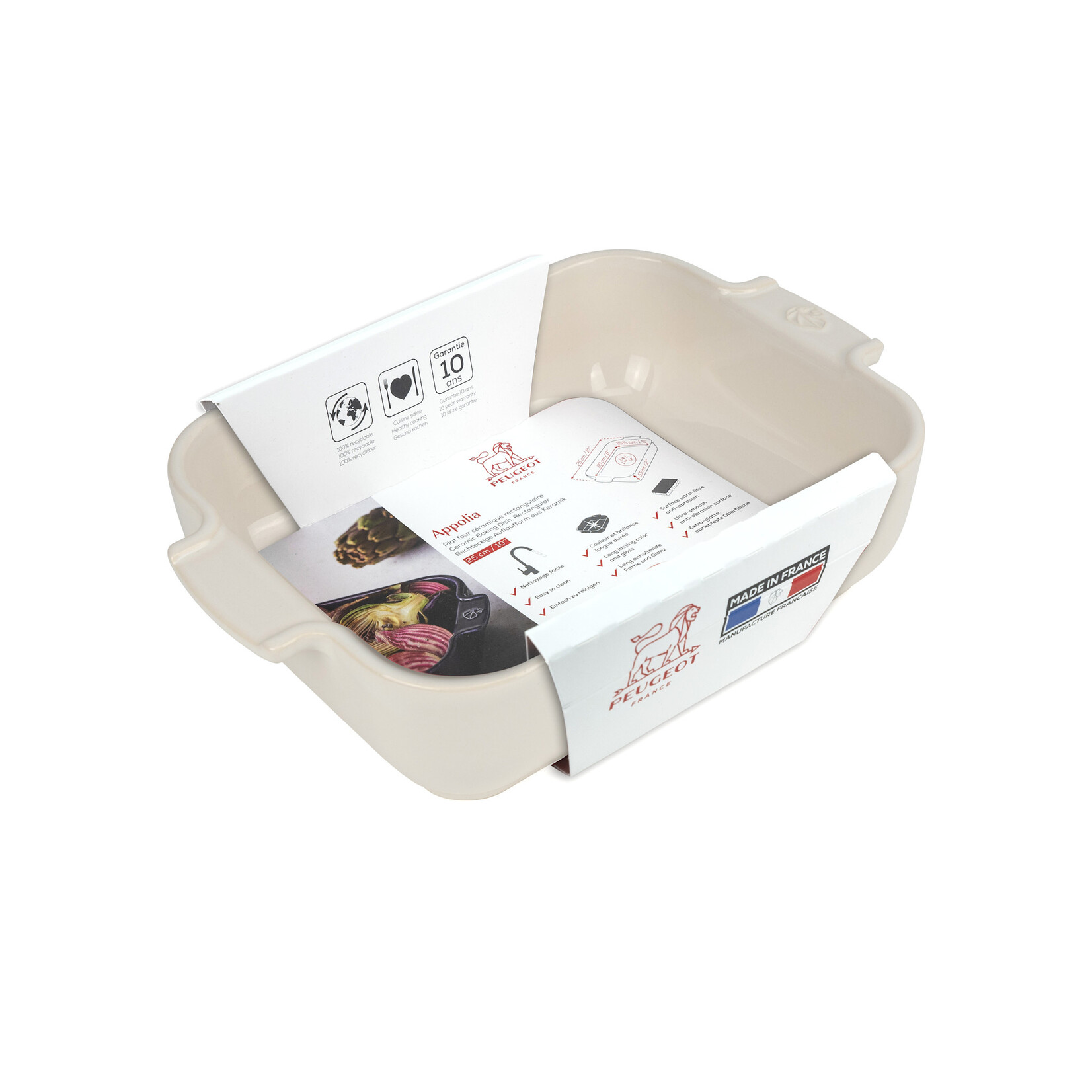 Peugeot Peugeot Appolia Ecru ovenschaal 1400 ml 25 cm 200x155x55 Ecru rechthoek Peugeot 60084