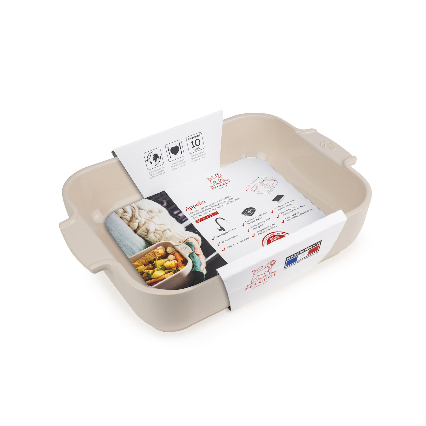Peugeot Peugeot Appolia Ecru ovenschaal 2700 ml 32 cm 260x200x65 mm Ecru rechthoek Peugeot 60046
