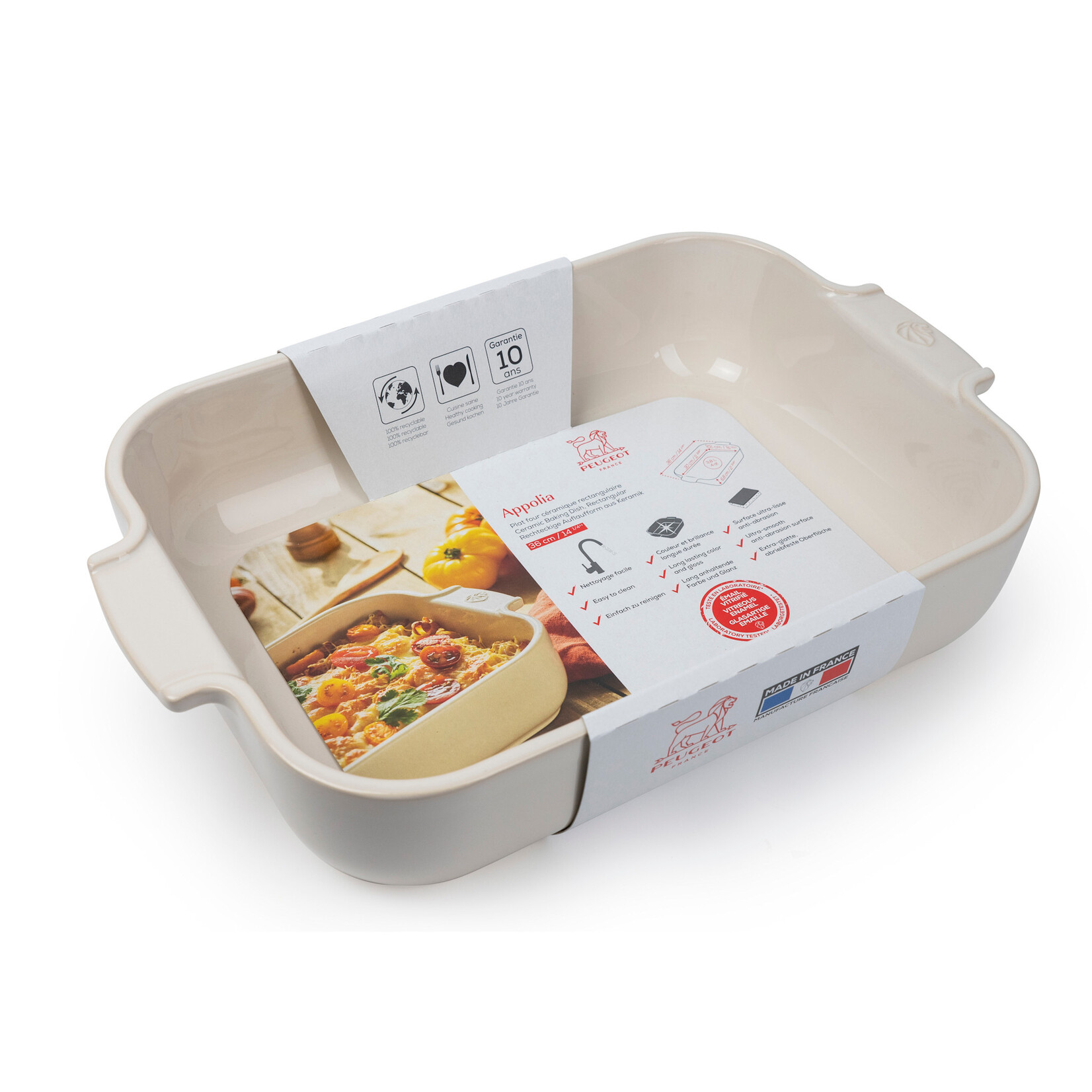 Peugeot Peugeot Appolia Ecru ovenschaal 3800 ml 36 cm 300x220x68 mm Ecru rechthoek Peugeot 61210
