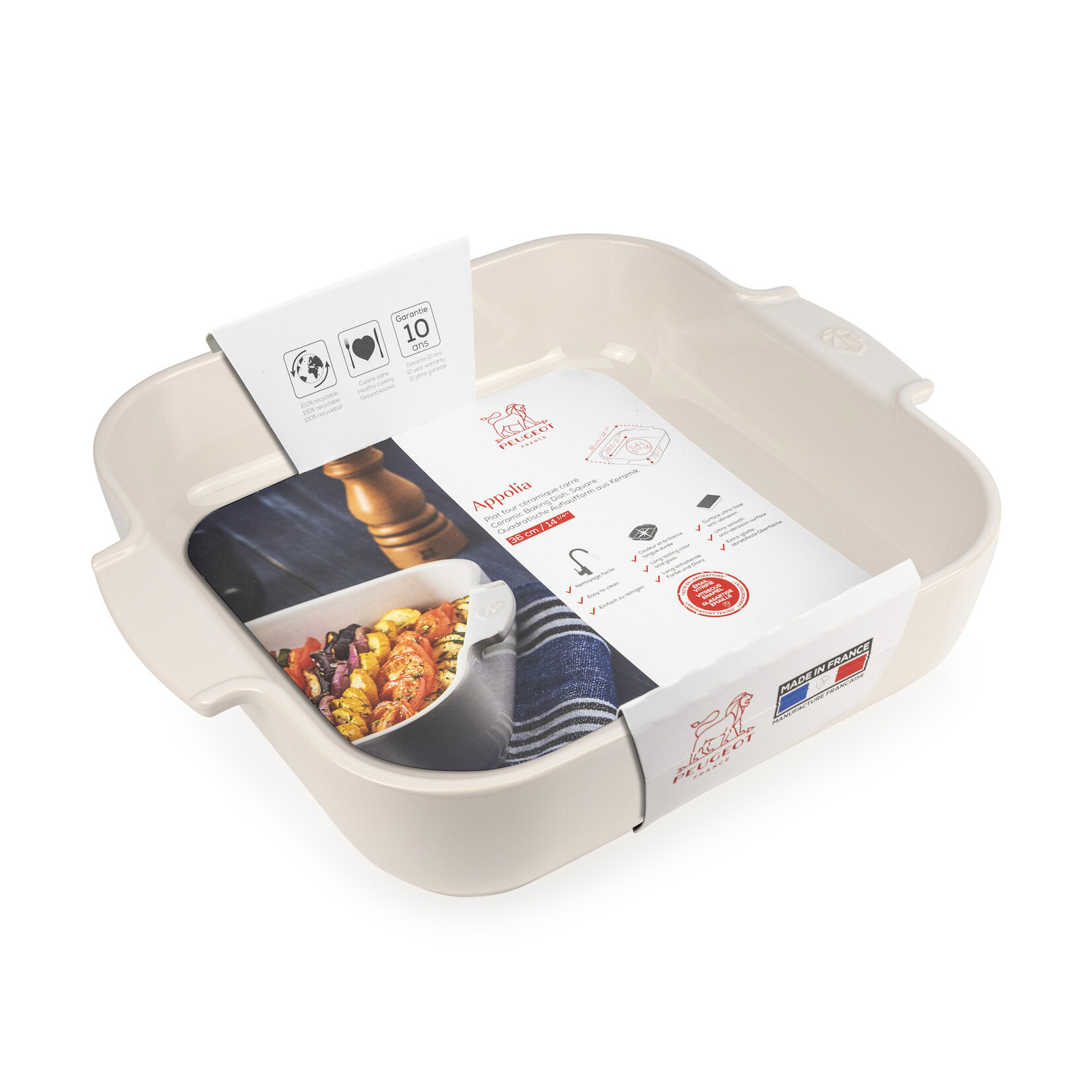 Peugeot Peugeot Appolia Ecru ovenschaal 5400 ml 36 cm 295x295x75 mm Ecru vierkant Peugeot 60121