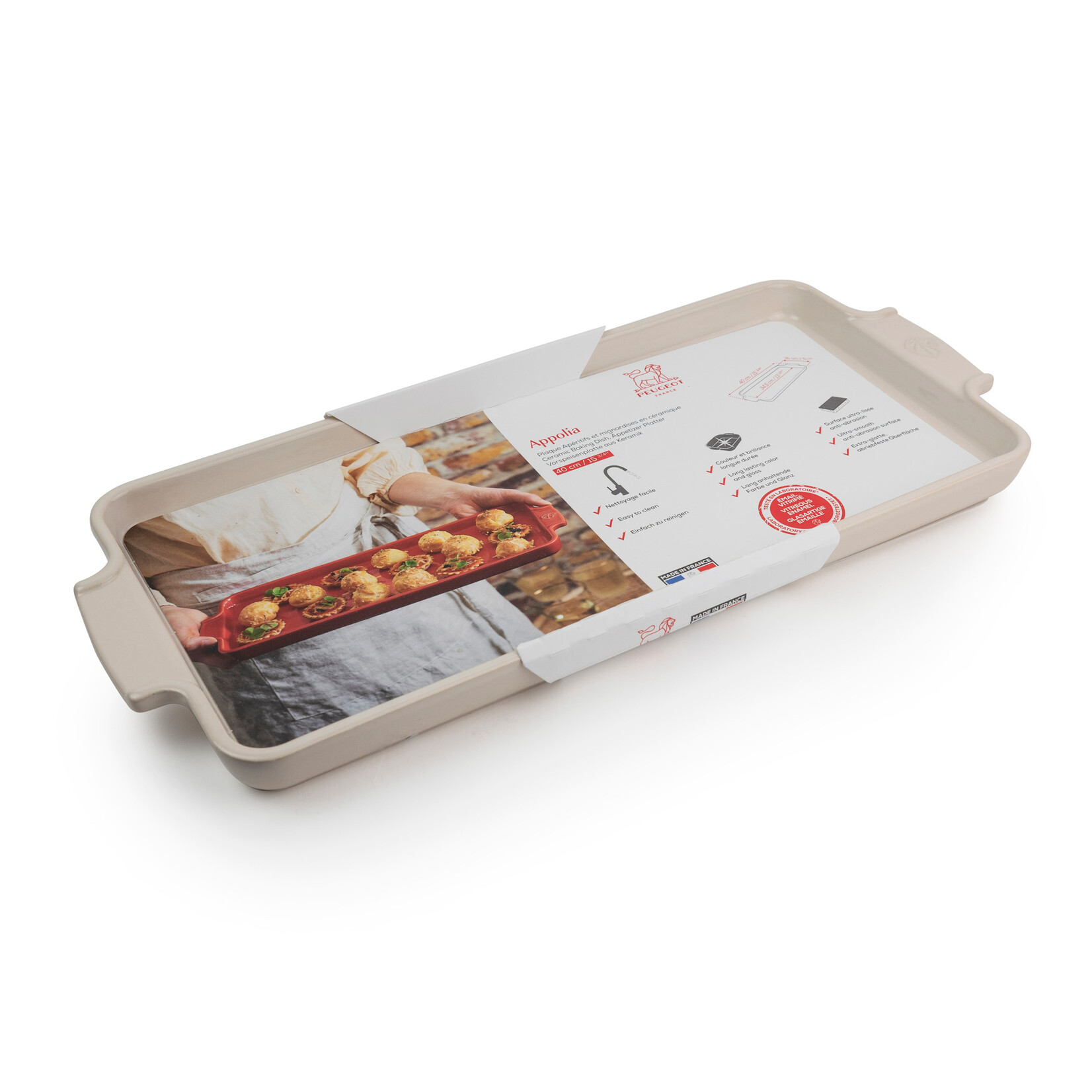 Peugeot Peugeot Appolia Ecru tray bakvorm 40 cm 345x160x10 mm Ecru bakvorm Peugeot 60701