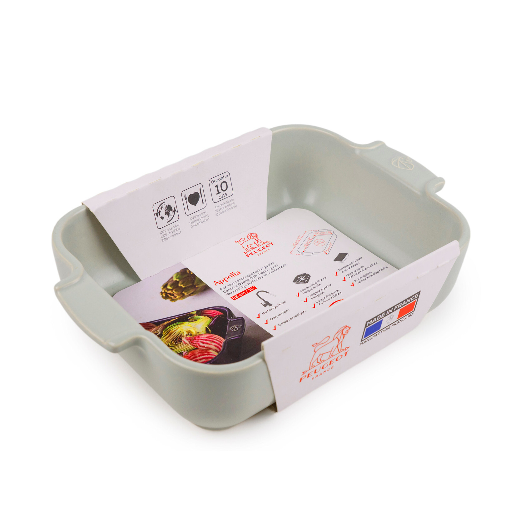 Peugeot Peugeot Appolia Saliegroen ovenschaal 1400 ml 25 cm 200x155x55 Vert Sauge rechthoek Peugeot 62620