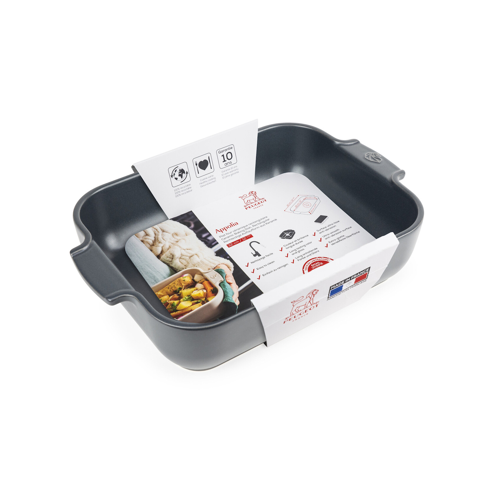 Peugeot Peugeot Appolia grijs ovenschaal 2700 ml 32 cm 260x200x65 mm Ardoise rechthoek Peugeot 60060