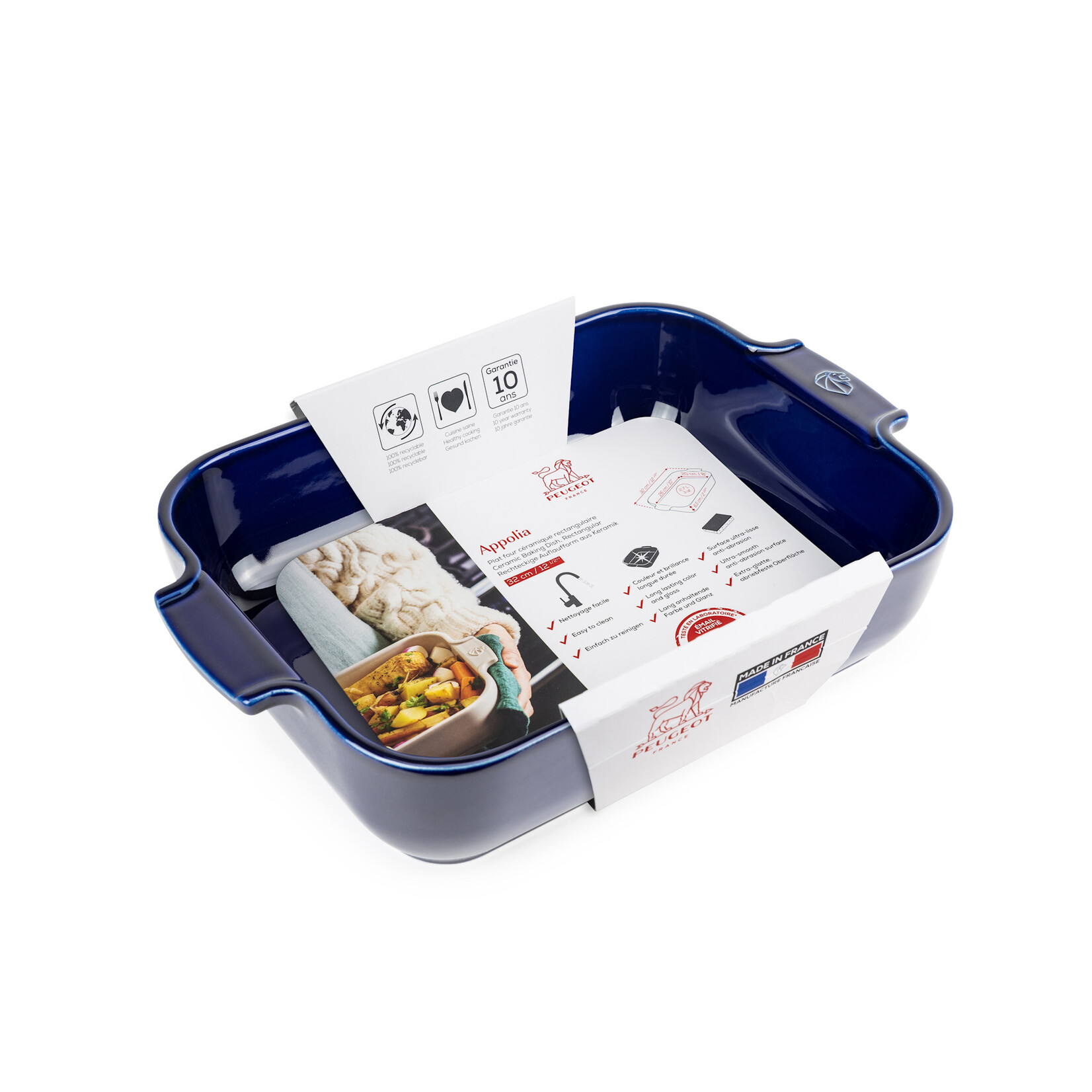 Peugeot Peugeot Appolia blauw ovenschaal 2700 ml 32 cm 260x200x65 mm Blue rechthoek Peugeot 60077