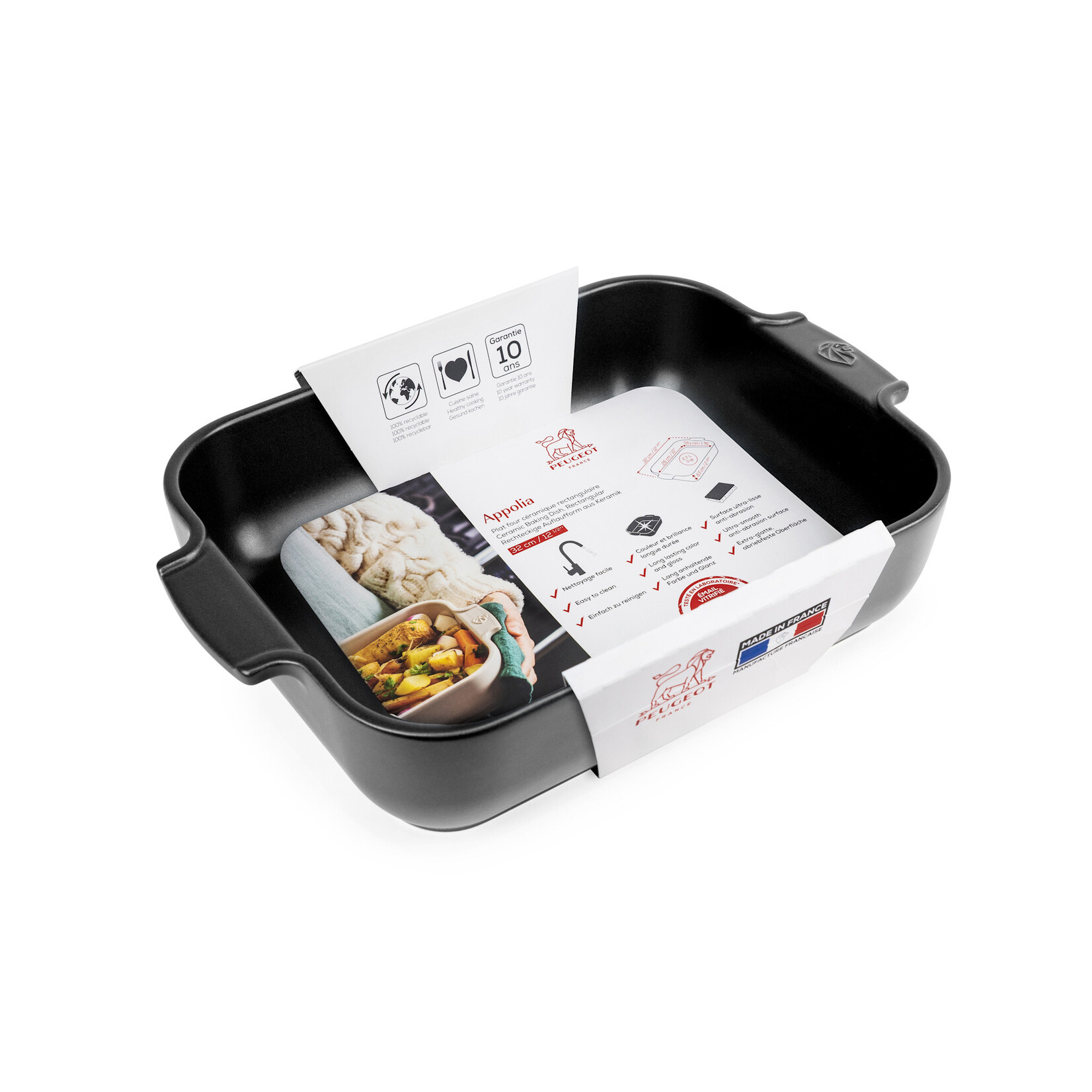 Peugeot Peugeot Appolia Satijnzwart ovenschaal 2700 ml 32 cm 260x200x65 mm Satin Black rechthoek Peugeot 61500