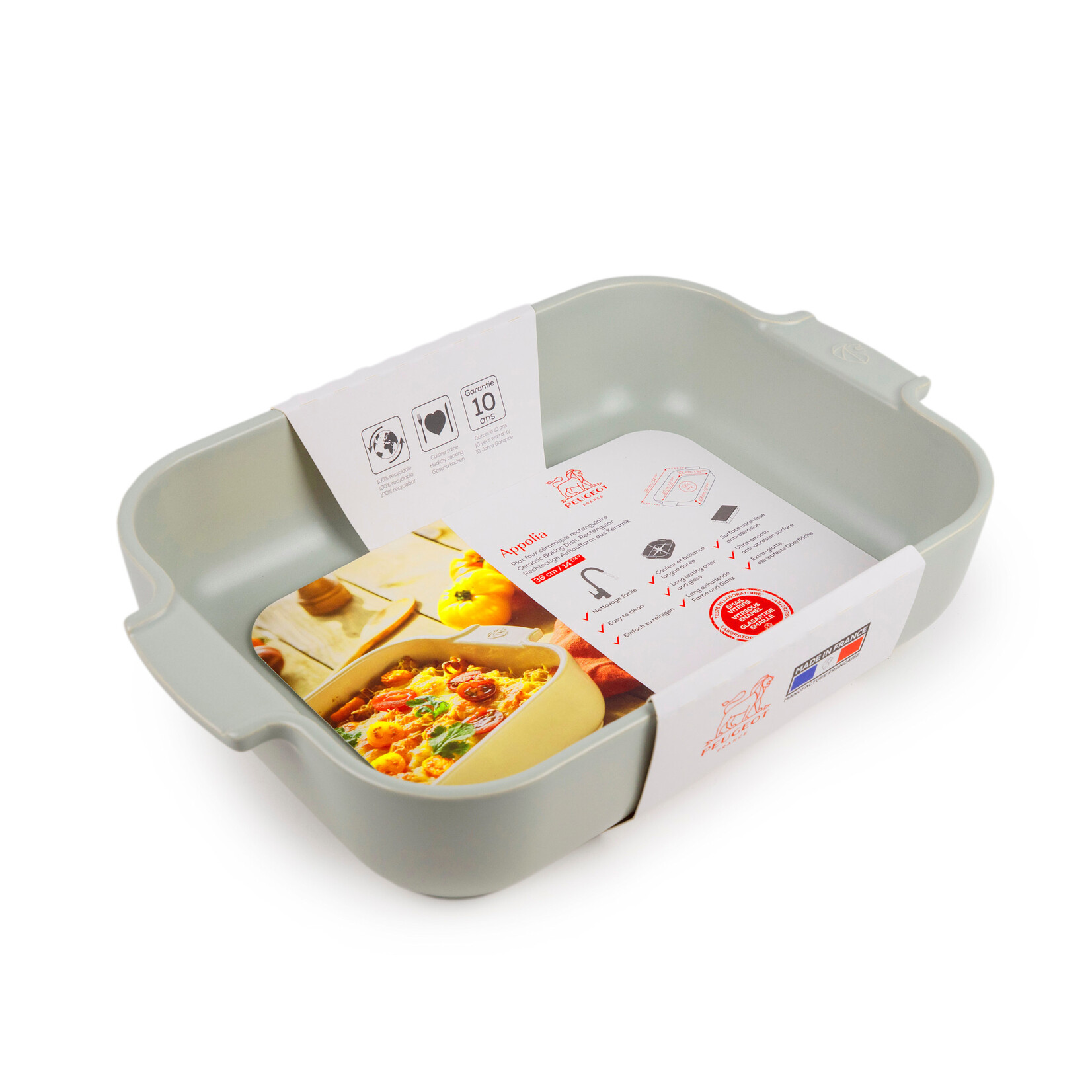 Peugeot Peugeot Appolia Saliegroen ovenschaal 3800 ml 36 cm 300x220x68 mm Vert Sauge rechthoek Peugeot 62644