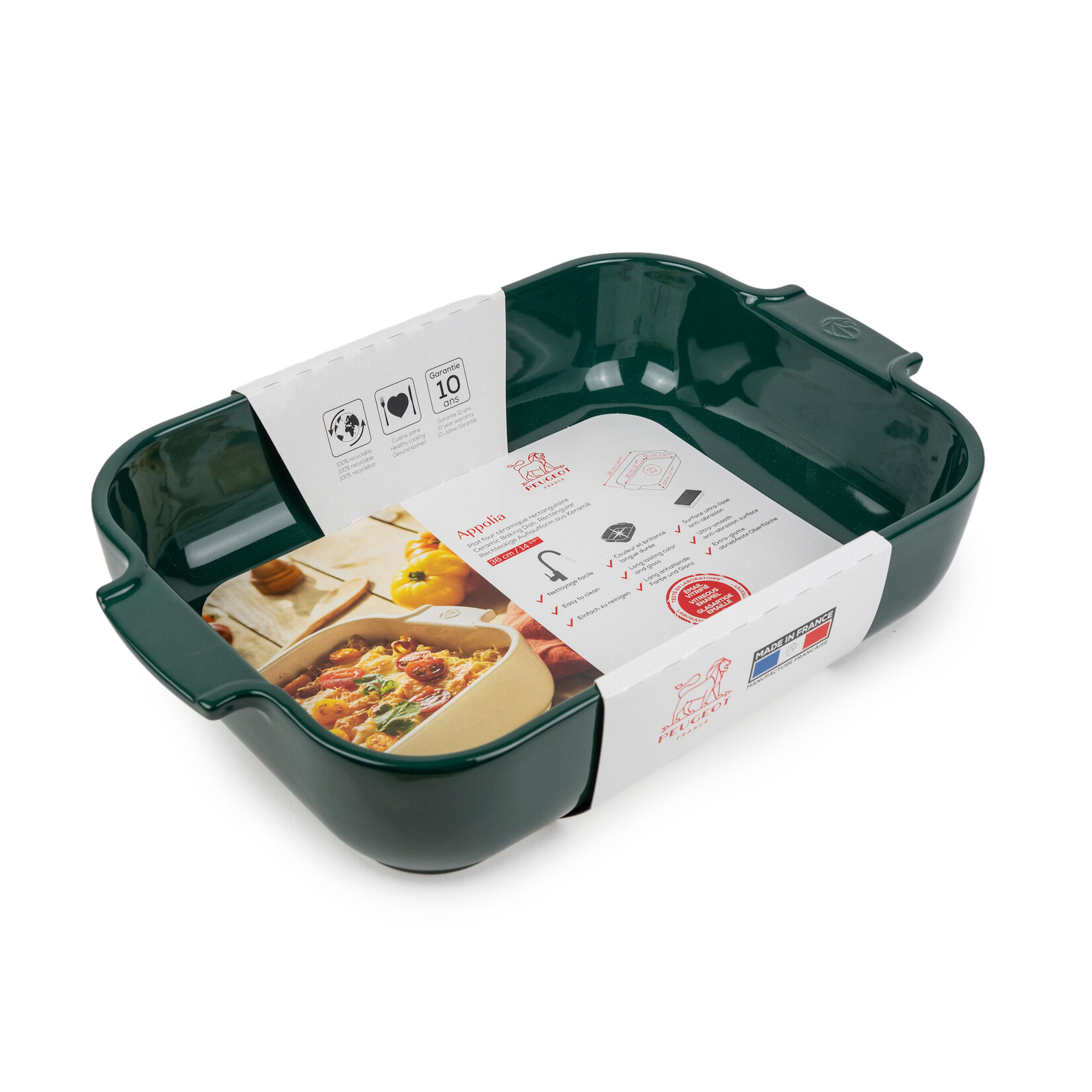 Peugeot Peugeot Appolia bosgroen ovenschaal 3800 ml 36 cm 300x220x68 mm Vert Foret rechthoek Peugeot 62071
