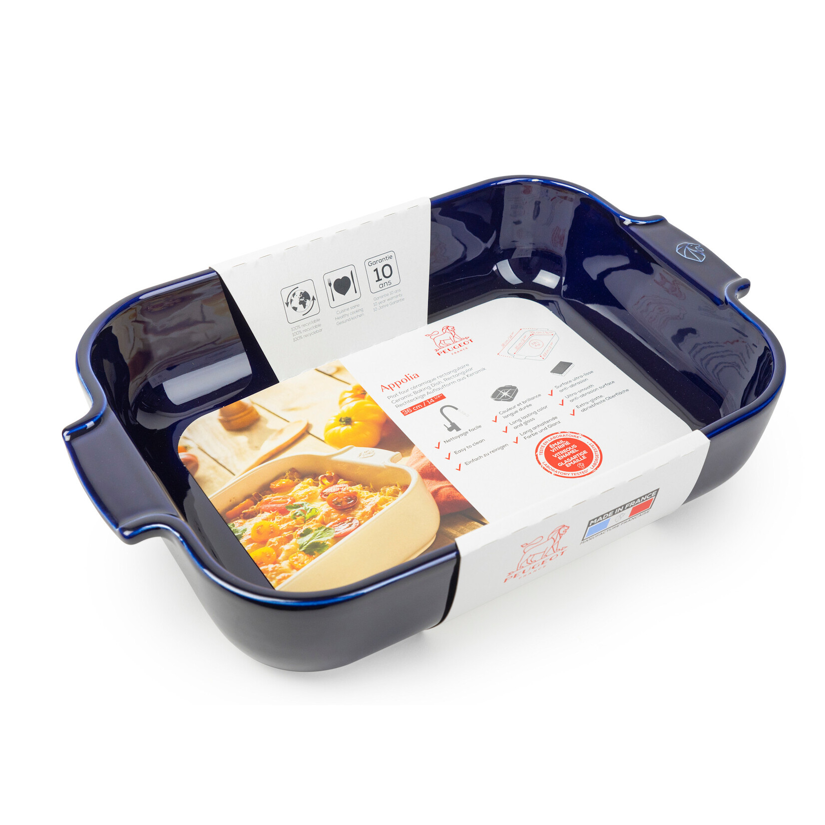 Peugeot Peugeot Appolia Blauw ovenschaal 3800 ml 36 cm 300x220x68 mm Bleu rechthoek Peugeot 61203