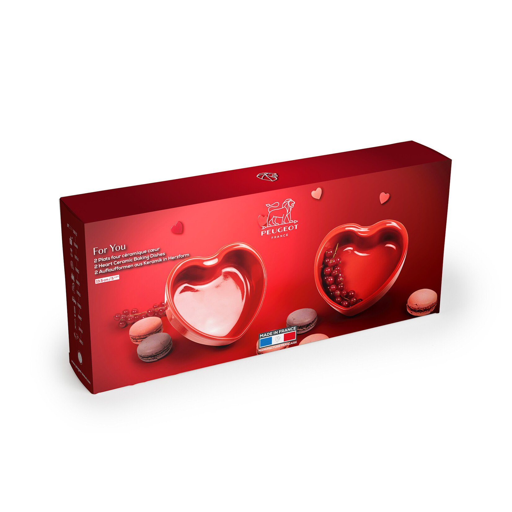 Peugeot set-2 11 cm rode hartjes Peugeot Appolia For You 2 Hartjes 350 ml 134x 132x47mm Peugeot 61593