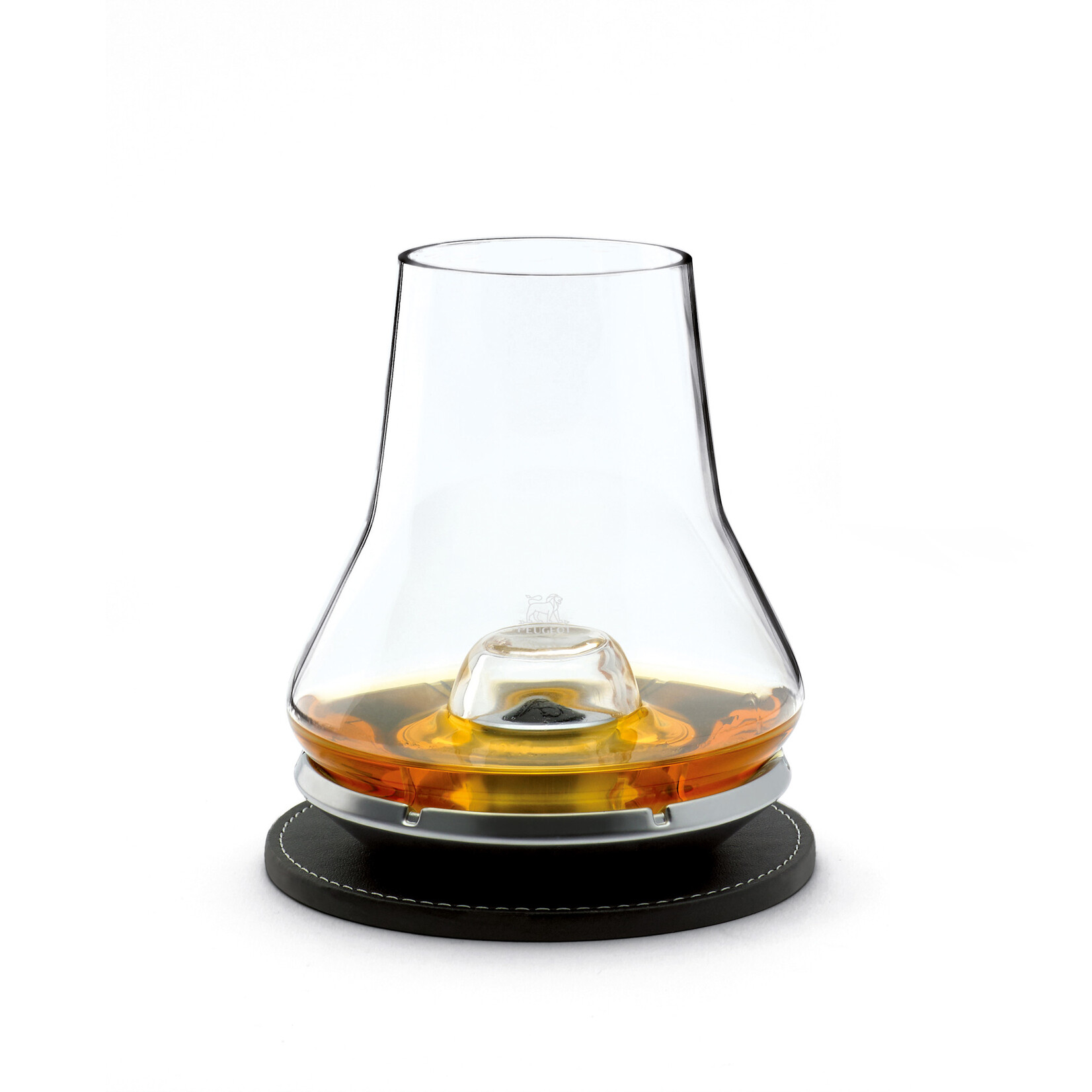 Peugeot 266196 Peugeot Atmosphere Wiskey set-2  whiskey glazen metalen koelvoeten en onderzetters Peugeot 266196