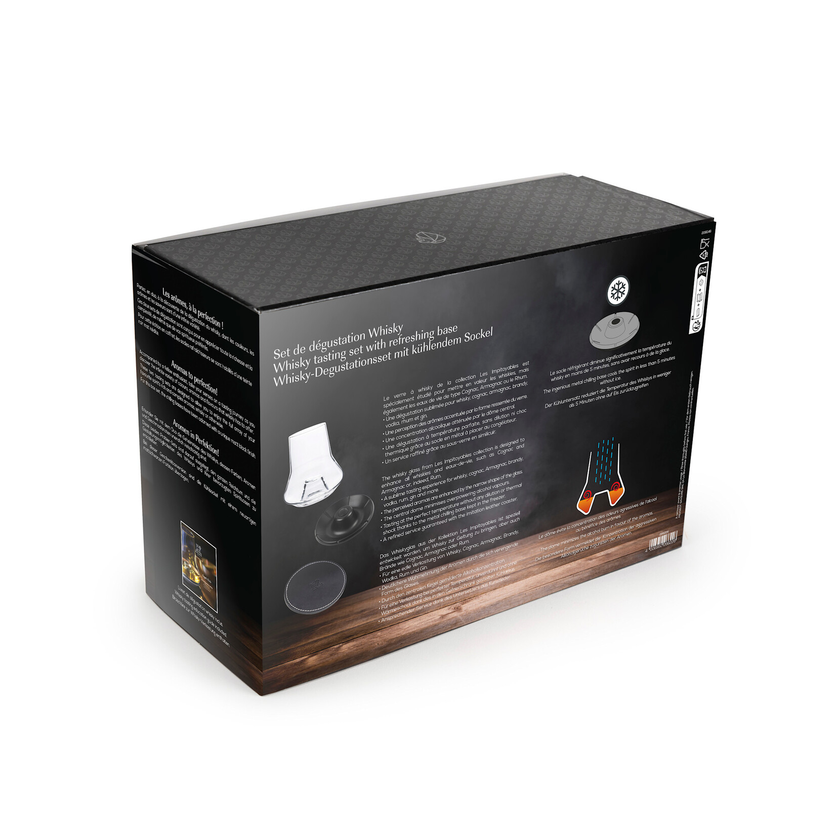 Peugeot 266226 Peugeot Atmosphere Wiskey set-2  whiskey glazen metalen koelvoeten en onderzetters Peugeot 266226