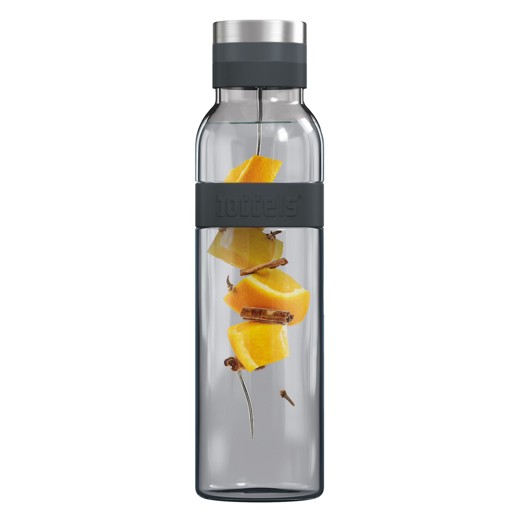 Diverse Merken glas-rvs karaf met spies Boddels Sund karaf 1100 ml karaf glas-rvs antraciet Boddels B508000007
