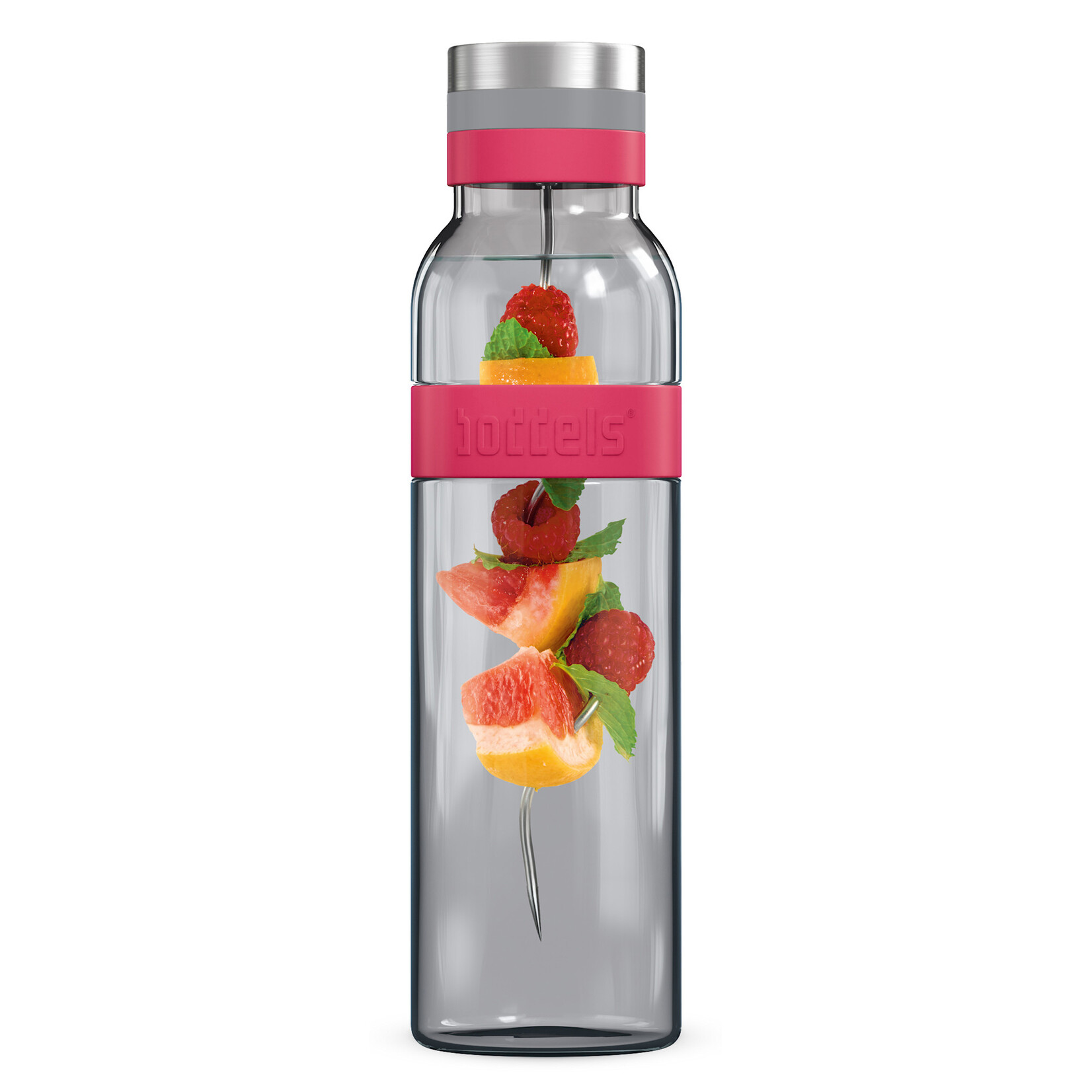Diverse Merken Boddels karaf met spies Raspberry red 1100 ml karaf met fruitspies Boddels 508000001
