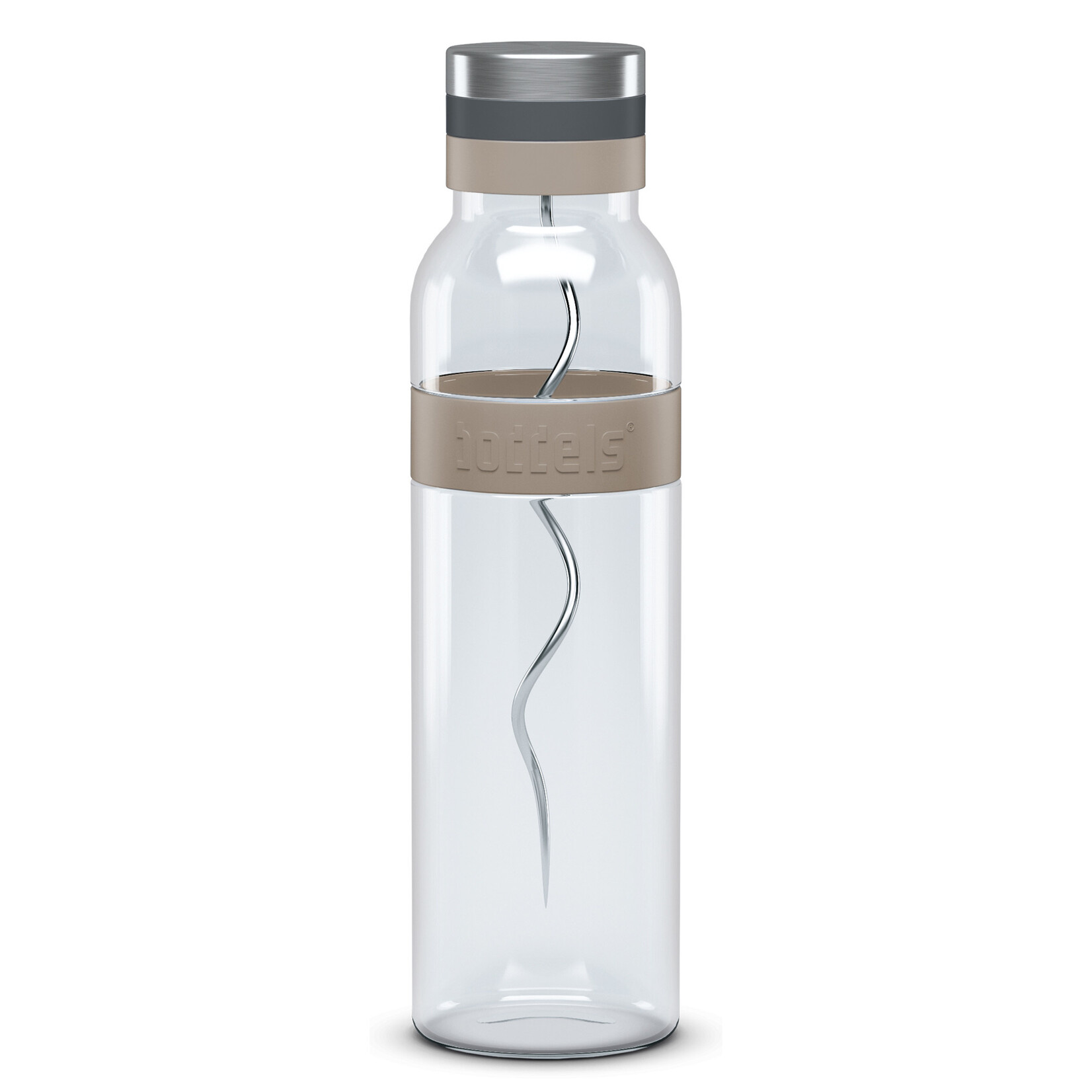 Diverse Merken glas-rvs karaf met spies Boddels Sund karaf 1100 ml karaf glas-rvs Taupe Boddels B508000008