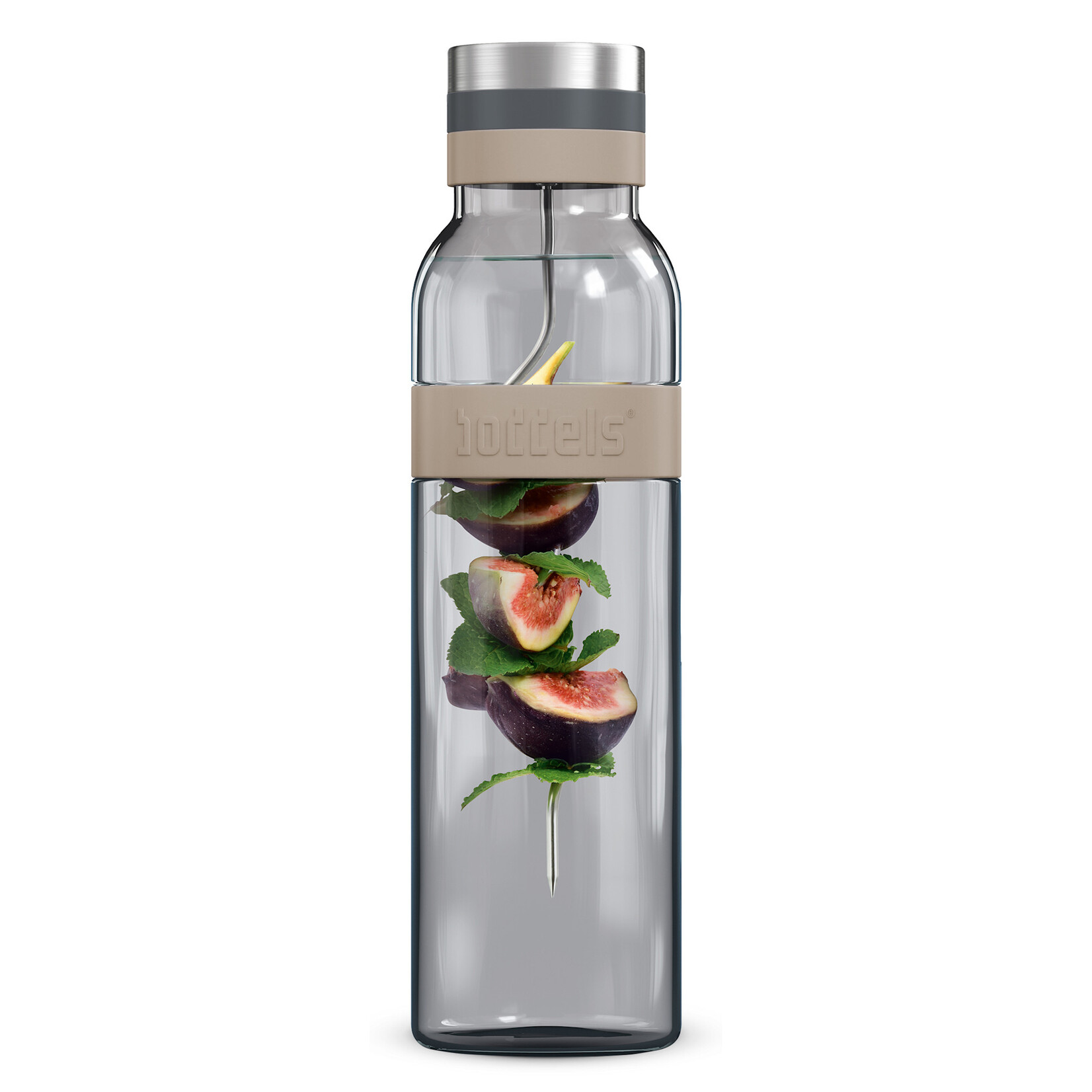 Diverse Merken glas-rvs karaf met spies Boddels Sund karaf 1100 ml karaf glas-rvs Taupe Boddels B508000008