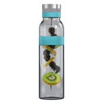 Diverse Merken glas-rvs karaf met spies Boddels Sund karaf 1100 ml karaf glas-rvs turquoise Boddels B508000003