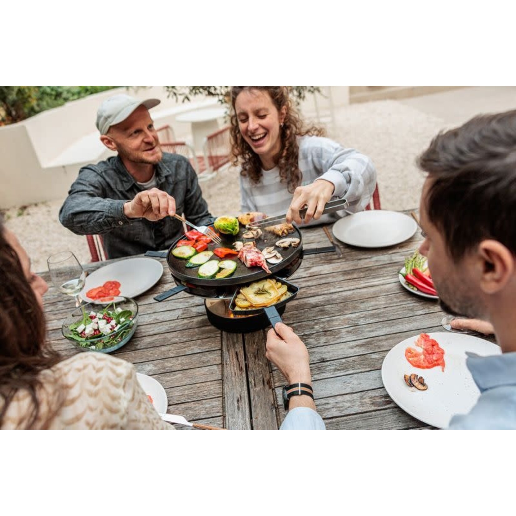 Höfats - Hofats toevoeging met 6 pannetjes voor Höfats Circle 35 tabletop grill Hofats tafelgril pan set Hofats 01092