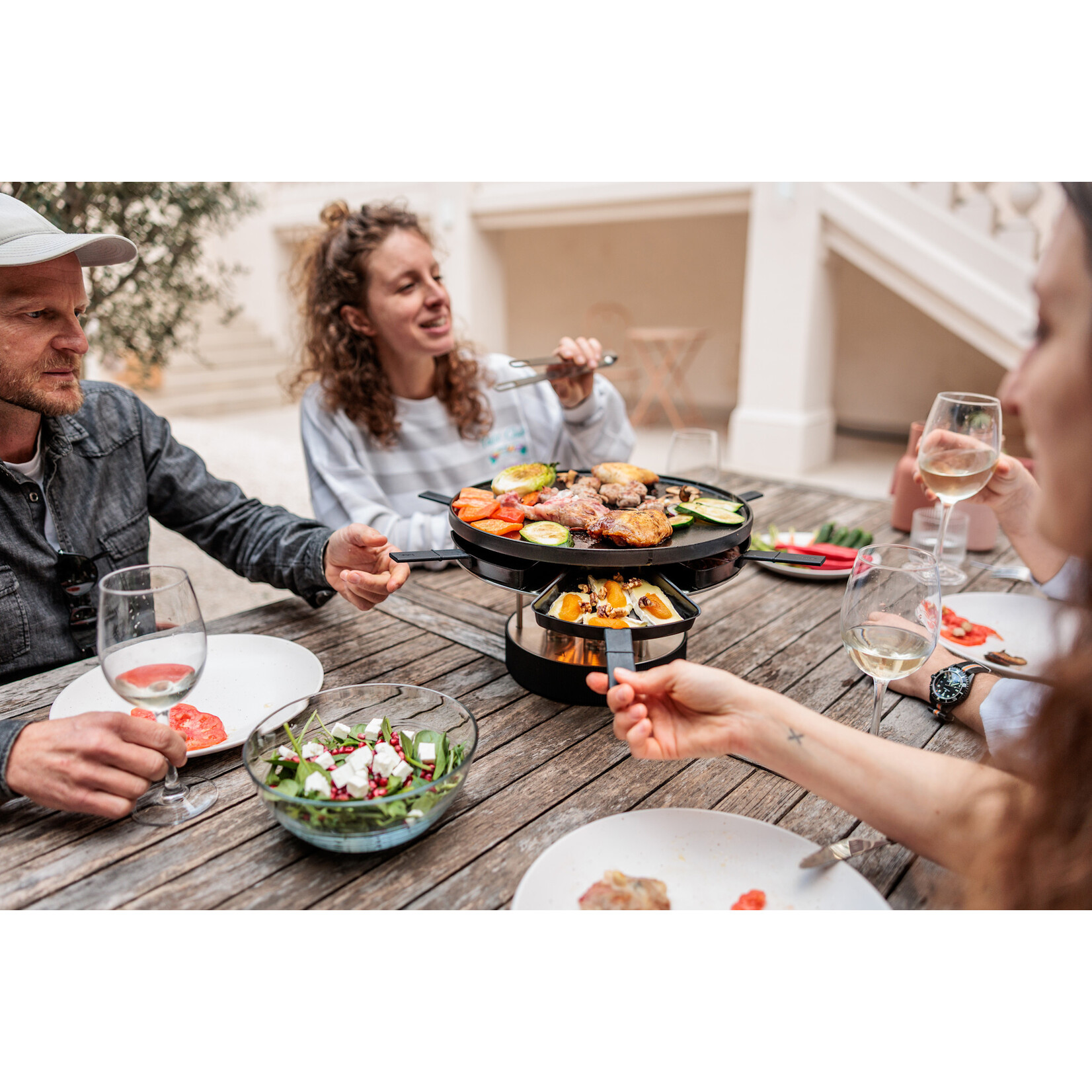 Höfats - Hofats Höfats Circle 35 tabletop grill pro Hofats tafelgrill met 6 pannetjes uitbreiding Hofats 01064 + 01092