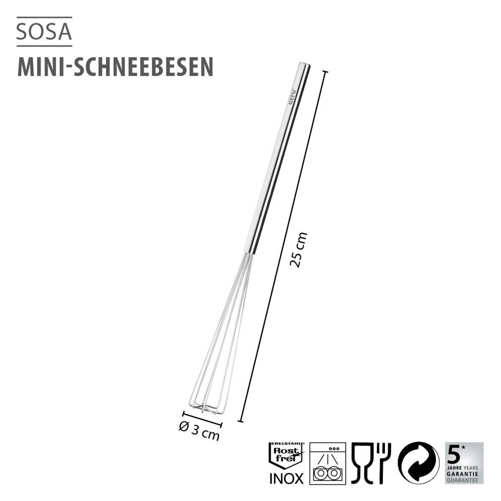 Gefu Mini rvs garde waarmee je in de hoekjes kan komen Gefu Sosa mini garde Gefu 12583