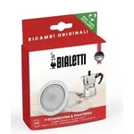 Bialetti De iconische Italiaanse espressomakers percolators Bialetti 4 kops reserve of vervanging filter en 3 siliconen ringen voor3- 4 kops Moka express 0800033
