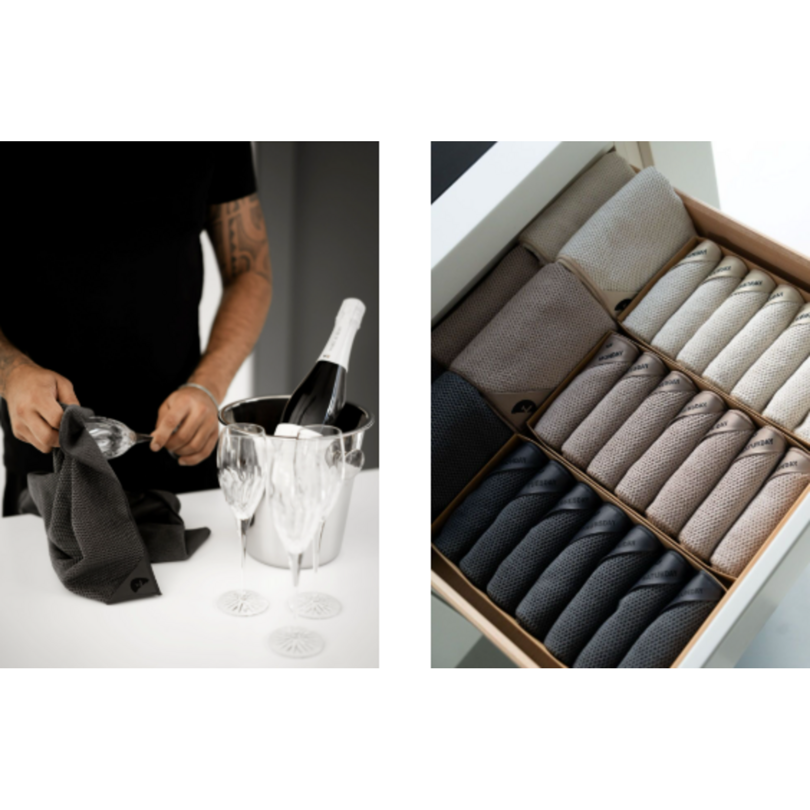 Klud Klud Wafel Charcoal microvezel doekjes 7 vaatdoekjes 1 voor elke dag van de week KD-403