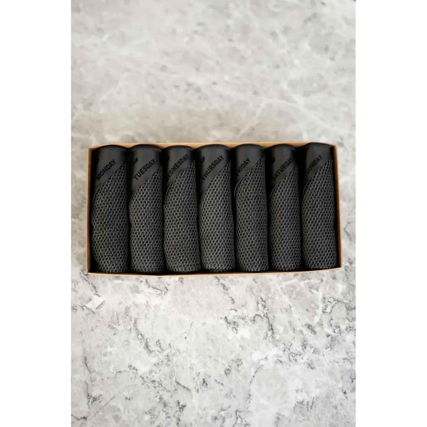 Klud Klud Wafel Charcoal microvezel doekjes 7 vaatdoekjes 1 voor elke dag van de week KD-403