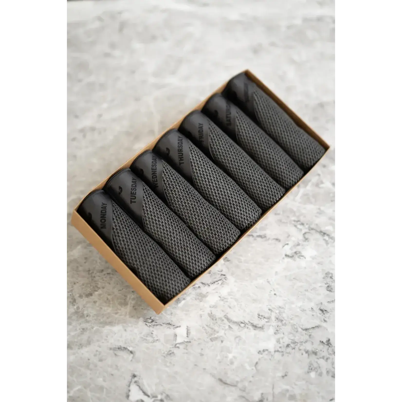 Klud Klud Wafel Charcoal microvezel doekjes 7 vaatdoekjes 1 voor elke dag van de week KD-403