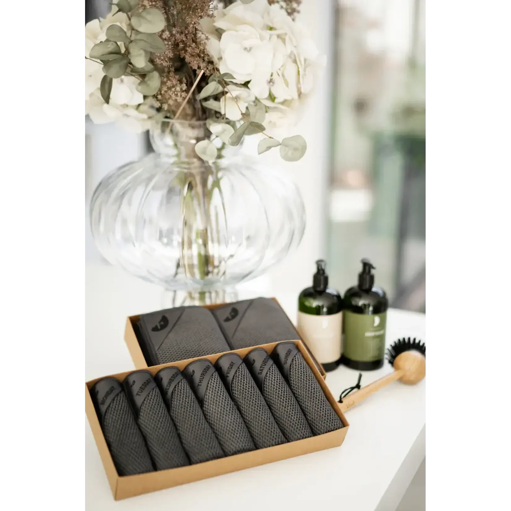 Klud Klud Wafel Charcoal microvezel doekjes 7 vaatdoekjes 1 voor elke dag van de week KD-403