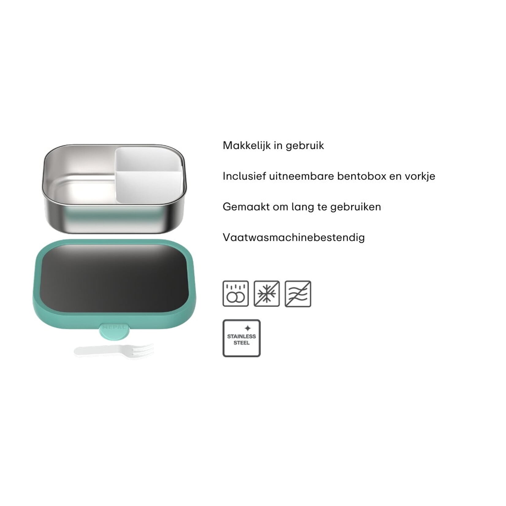 Mepal Mepal little Dutch Forest Friends Campus RVS bento lunchbox met vork Mepal 107490065408