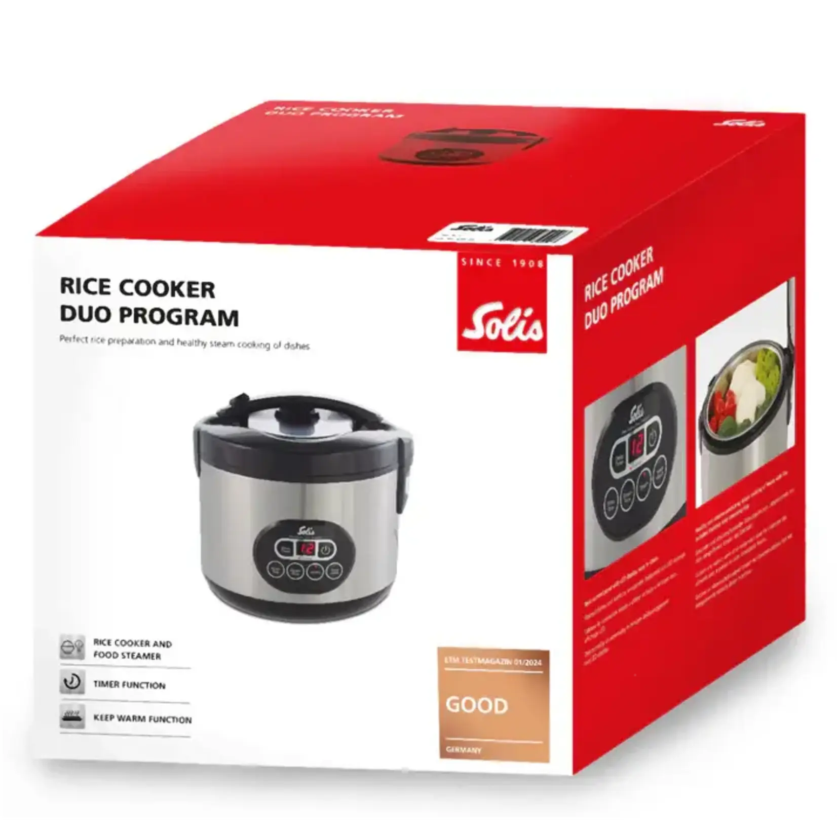 SOLIS Zwitsers sinds 1908 Solis 1200 ml rijstkoker Duo program Solis Rice Cooker Duo Program type 817 Solis 97930