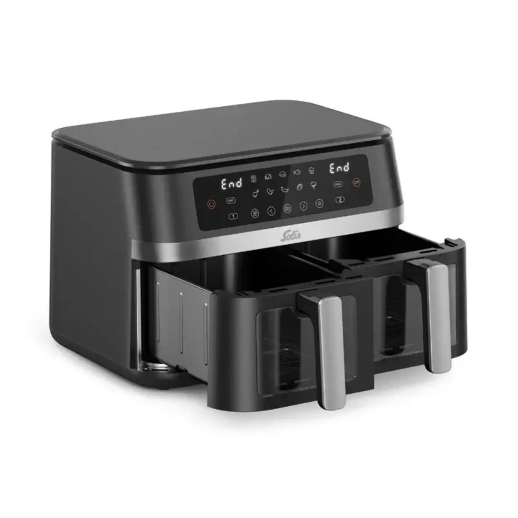 SOLIS Zwitsers sinds 1908 Solis dubbele 5500 ml airfryer dus 11 liter Solis Air Fryer Duo Dual Basket Solis 8102 Solis 97989