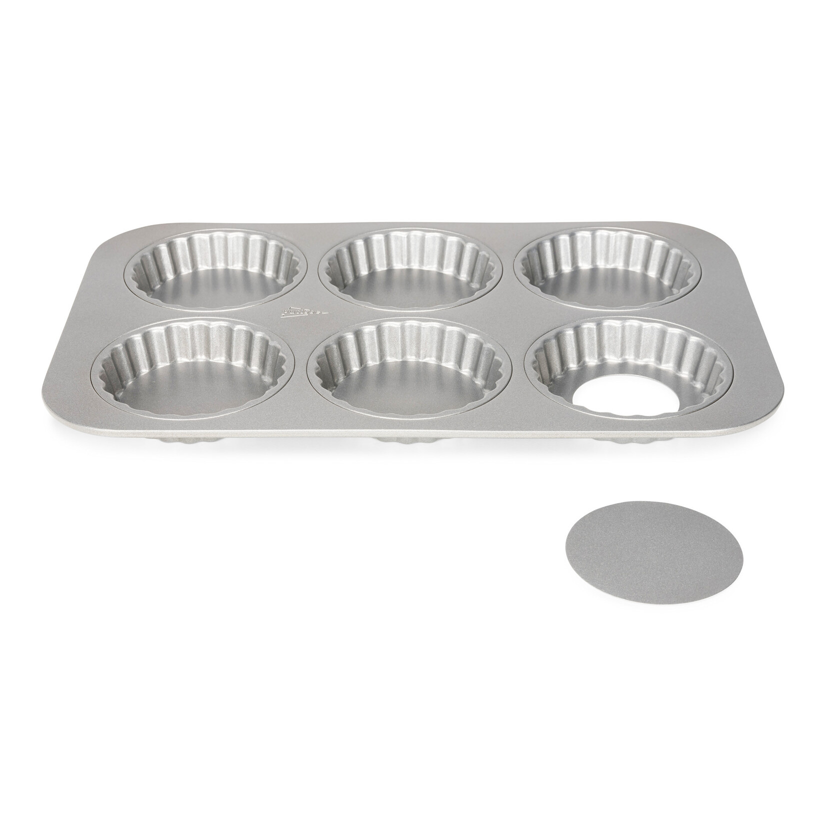 Patisse bakplaat met 6 stuks 10 cm quichevorm met losse bodem Patisse 3569