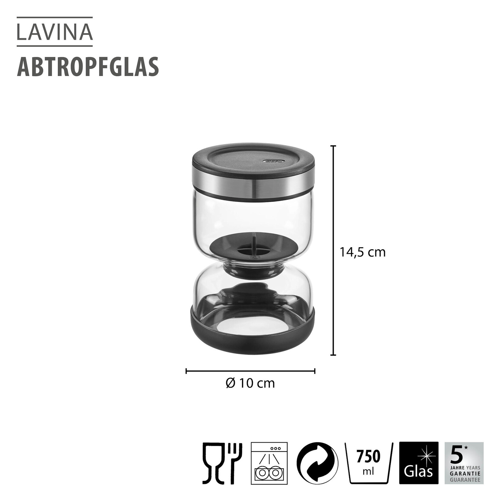 Gefu Gefu Lavina afgietpot 750 ml afgiet pot handige voorraadpot voor iets in vocht Gefu 18930