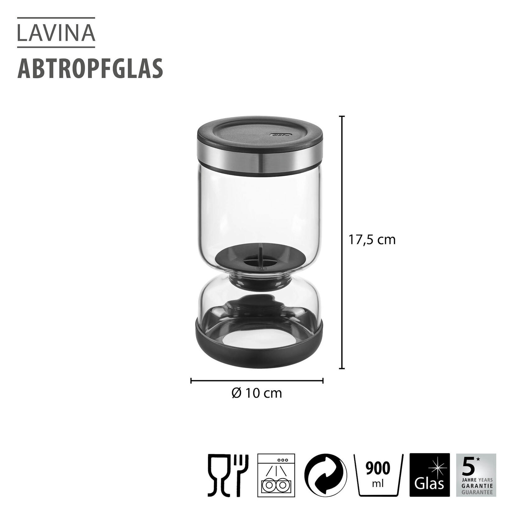Gefu Gefu Lavina afgietpot 900 ml afgiet pot handige voorraadpot voor iets in vocht Gefu 18931