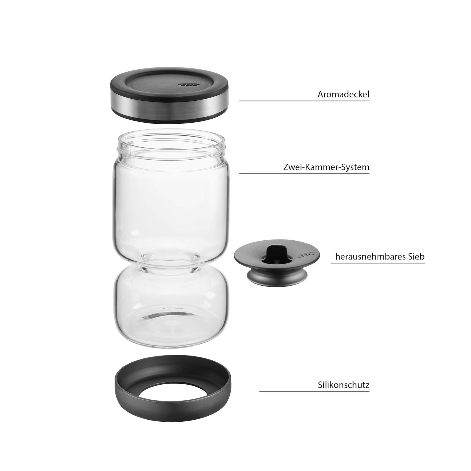 Gefu Gefu Lavina afgietpot 1300 ml afgiet pot van glas handige bewaarpot voor iets in vocht Gefu 18932