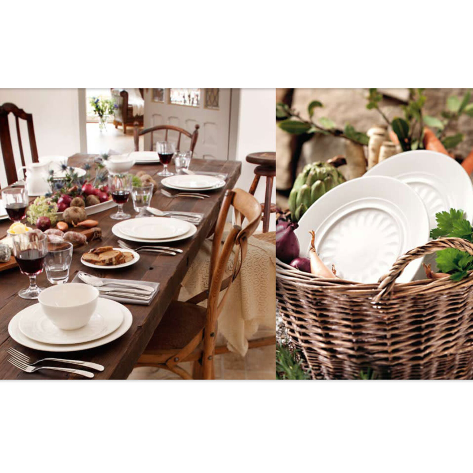 Villeroy & Boch 6 stuks Villeroy en Boch Farmhouse Touch relief Gourmet bord 35 x 29 cm  1034732761