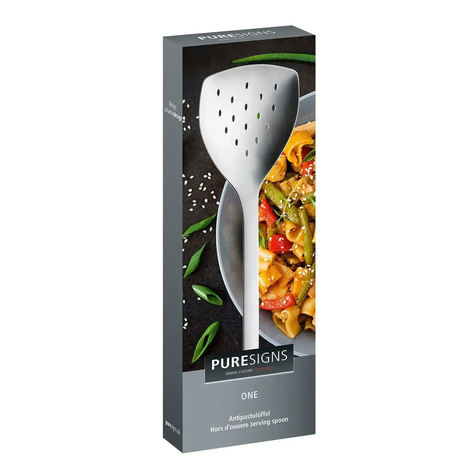 Puresigns Puresigns One Extra mat geperforeerde antipasta groentelepel rijstlepel 25 cm Puresigns 3010178