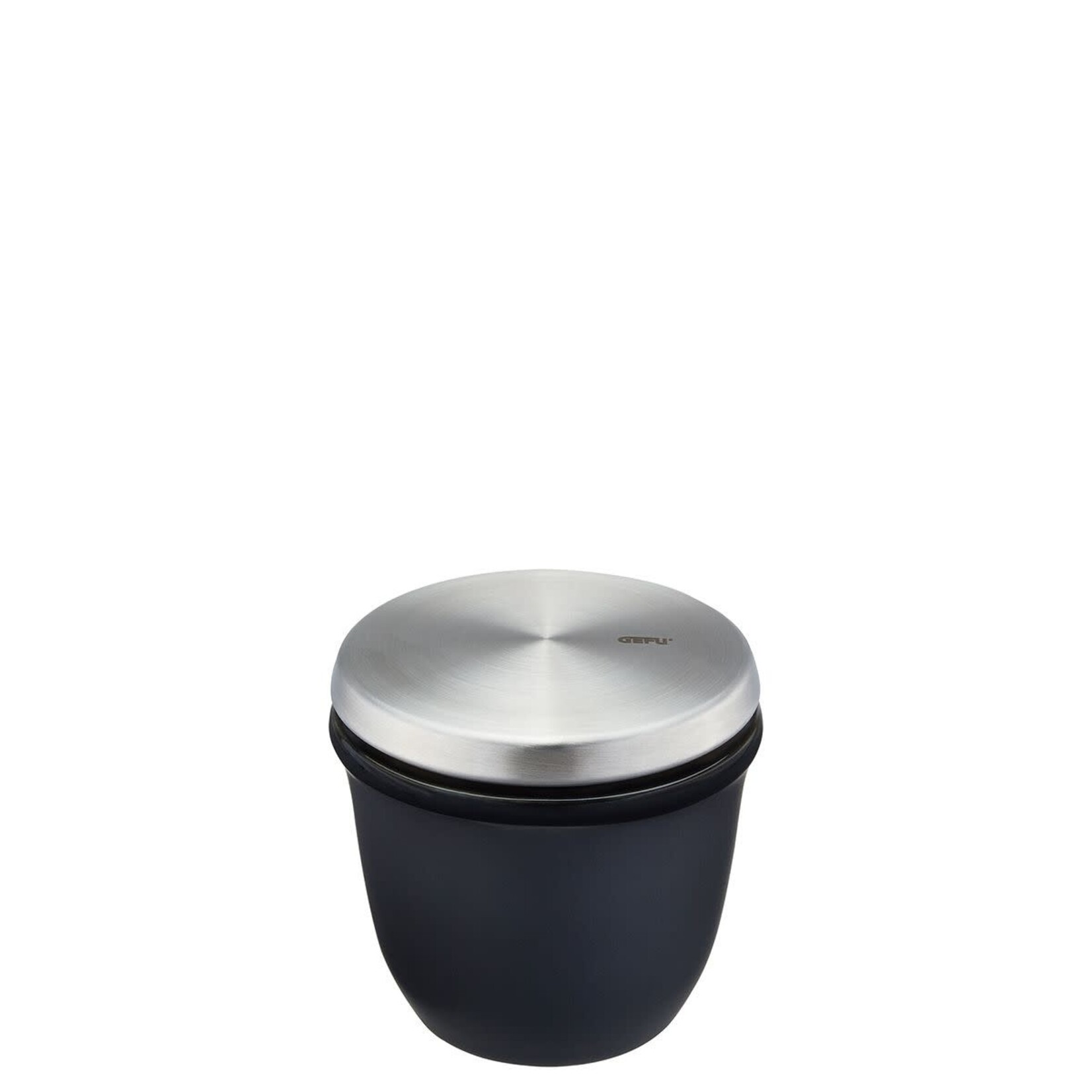 Gefu Gefu X-plosion zwart stenen zout of kruidenpot met rvs deksel Gefu 34636